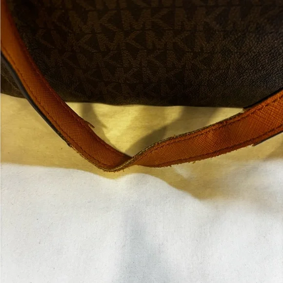 Michael Kors Jet Set Travel Brown Logo Coated Canvas Chain Tote Bag - Picture 4 of 16